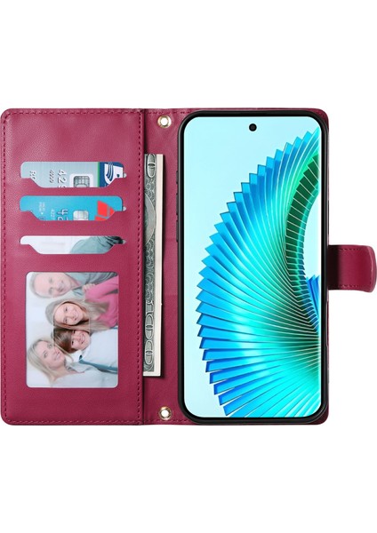 Honor 400 5g Eşkenar Dörtgen Dikişli Cüzdan Standı Deri Telefon Kılıfı Kayışlı (Yurt Dışından) fiyatları