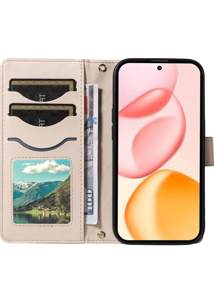 Honor 400 5g Cüzdan Kılıfı Eşkenar Dörtgen Deri Telefon Kılıfı Kayışlı (Yurt Dışından) fiyatları