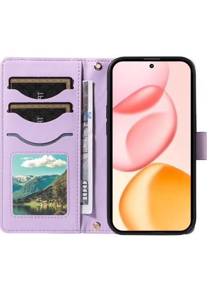 Honor 400 5g Cüzdan Kılıfı Eşkenar Dörtgen Deri Telefon Kılıfı Kayışlı (Yurt Dışından) fiyatları