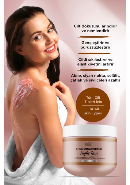 Body Scrub Besleyici, Nemlendirici ve Arındırıcı, Shea Şeker Scrub 300 ml ( Night Rose ) fırsatları