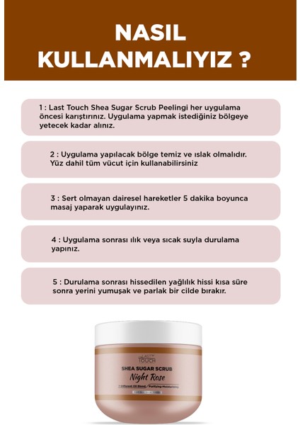 Body Scrub Besleyici, Nemlendirici ve Arındırıcı, Shea Şeker Scrub 300 ml ( Night Rose ) indirimleri
