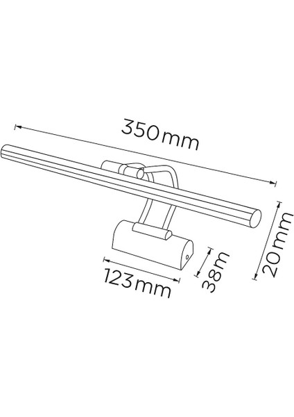 Yerli Üretim Dekoratif Eskitme 7W Led Kuğu 35CM Aplik ( Duvar, Resim, Tablo,banyo Dolap Üstü, Ayna Üstü..) Sarı Işık 3200K Hareketli Aşağı-Yukarı Döndürme Led Işıklı , Kablolu Elektrikli indirimleri