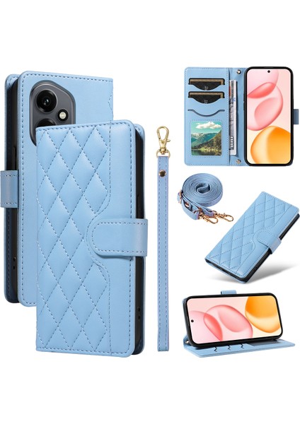 Honor 400 5g Cüzdan Kılıfı Eşkenar Dörtgen Deri Telefon Kılıfı Kayışlı (Yurt Dışından)