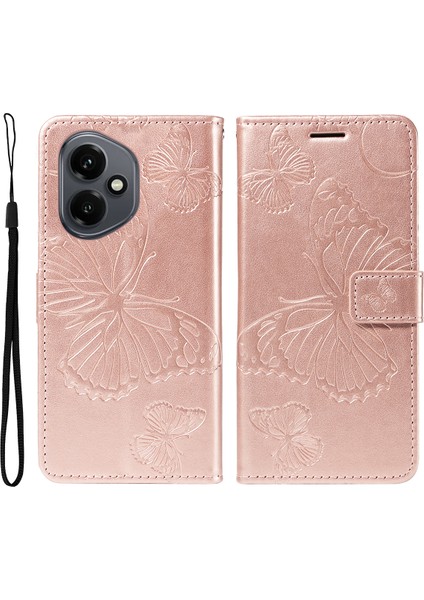 Honor 400 5g Cüzdan Kılıf Çiçekli Deri Telefon Kılıfı Standı (Yurt Dışından)