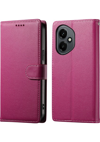 Honor 400 5g Litchi Doku Deri Cüzdan Telefon Kılıfı (Yurt Dışından)