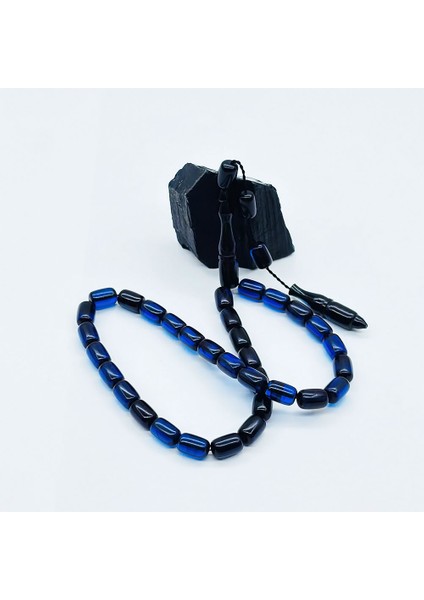 Mavi Renkte Hareli Sıkma Ateş Kehribar Tesbih fırsatları