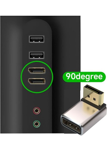 Display Port 8k UHD Dişi Erkek 90 Derece Çevirici Dönüştürücü Adaptör indirimleri
