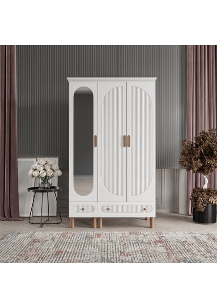 Furkan 3 Kapaklı Gardırop Bohem Dolap 120cm modelleri
