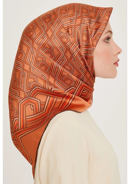 Tivil İpek Eşarp 9213 - 06 Turuncu Karışık Desen fiyatları