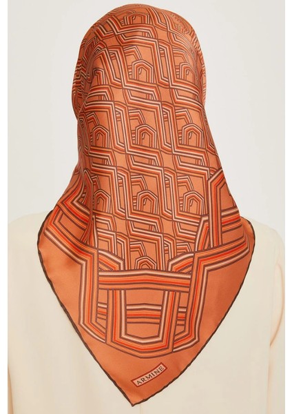Tivil İpek Eşarp 9213 - 06 Turuncu Karışık Desen modelleri