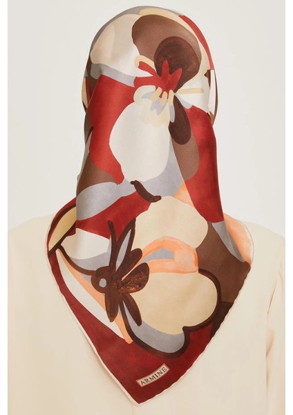 Tivil İpek Eşarp 9200 - 03 Bordo Karışık Desen modelleri