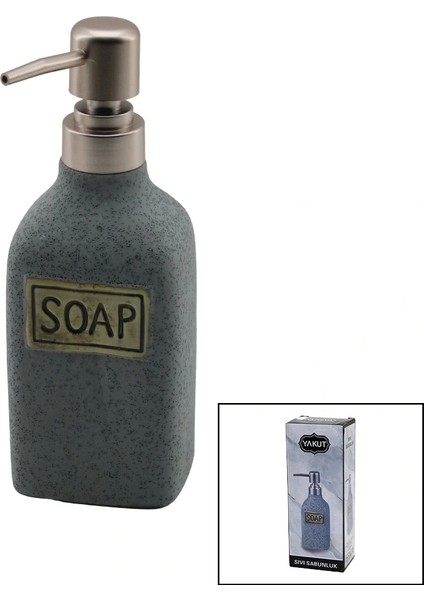 Dikdörtgen Gri - Mat Desen Seramik Sıvı Sabunluk (5047)