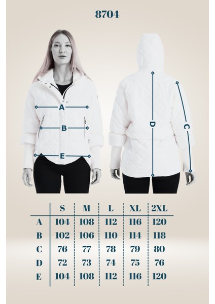 Kadın Sabit Kapşonlu Triko Ribana Detaylı Kapitone Spor Şişme Mont - Şık ve Sıcak Tasarım 8704 indirimleri