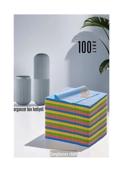 100 Ad Promosyonluk Gözlük Silme Bezi Organizer Box Hediyeli