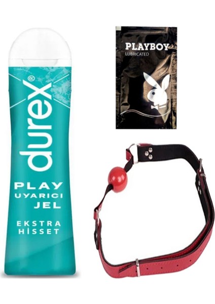 Play Ekstra Hisset Bay Bayan Uyarıcılı Jel 50 ml + Kırmızı Deri Ağız Topu + Hediye