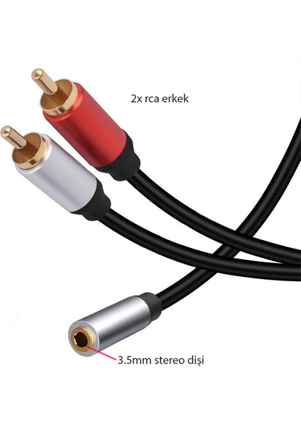 3.5 mm Stereo To 2x Rca Audio Ses Kablosu Amplifikatör Için Kablo fırsatları