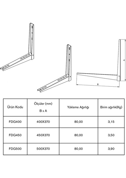 Klima Konsolu Vidalı 60 cm