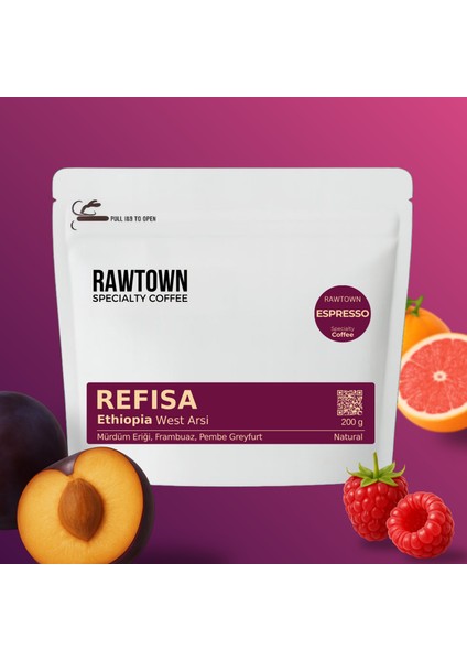 Refisa Espresso 200 gr - Ethiopia - Nitelikli Espresso - Latte - Cappuccino - Americano - Kahve Çekirdeği - Çekirdek Kahve -Specialty Coffee