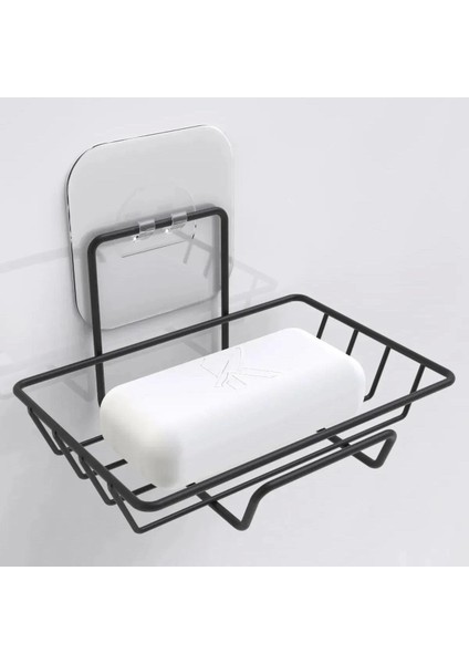 Kendiliğinden Yapışkanlı Dekoratif Tekli Sabunluk Siyah (5047)