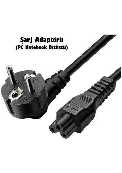 Şarj Adaptörü Kablosu Notebook Laptop Dizüstü Yonca Güç Kablosu 3 Pin 1.5 Metre