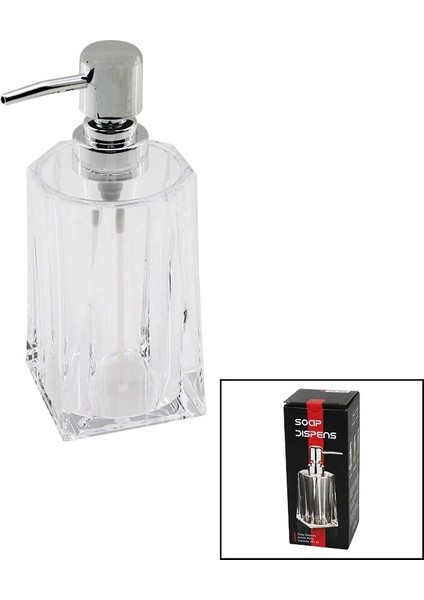 280ML - Uzun Şeffaf - Mika Kristal Sıvı Sabunluk (5047)