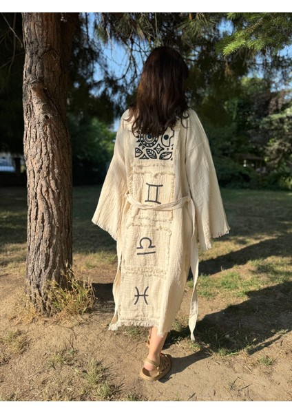 “numa” El Baskılı Müslin Kimono Plaj Elbisesi