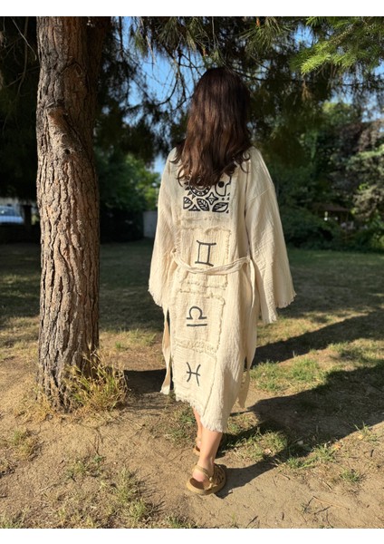 “numa” El Baskılı Müslin Kimono Plaj Elbisesi