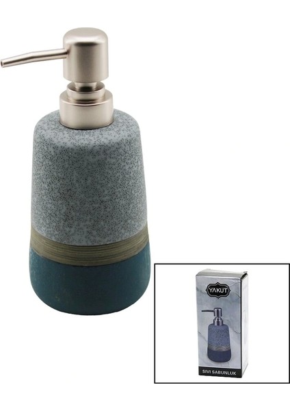 Okyanus Mavi - Gri - Kahve - Mat Desen Seramik Sıvı Sabunluk (5047)