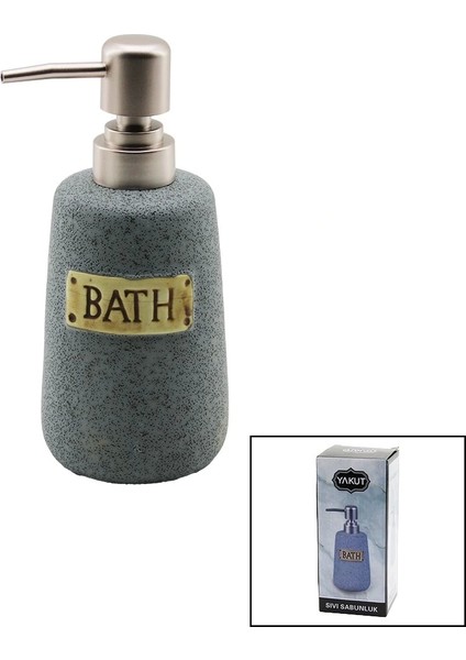 Yuvarlak Gri - Mat Desen Seramik Sıvı Sabunluk (5047)