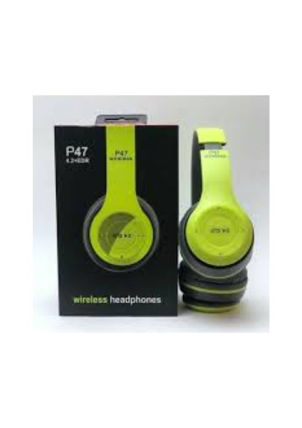 P47 Katlanabilir Bluetooth Kablosuz Kulaklık Yeşil fiyatları