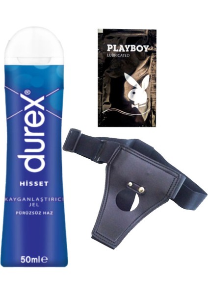 Hisset Pürüzsüz Hazlar 50 ml Jel + Siyah Deri Strap-On Kemeri + Hediye