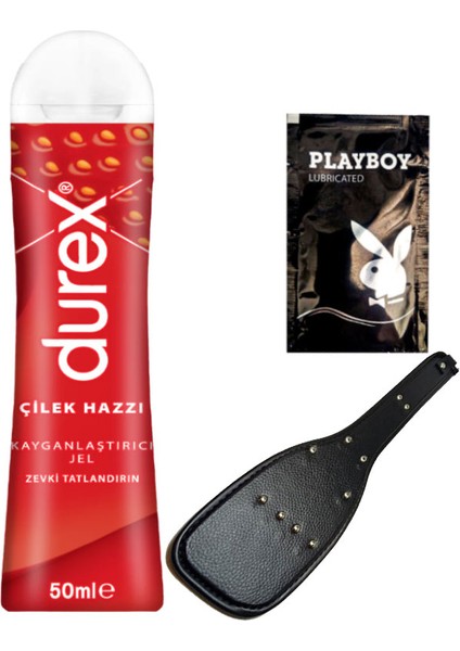 Çilek Hazzı 50 ml Jel + Siyah Deri Şaplak + Hediye