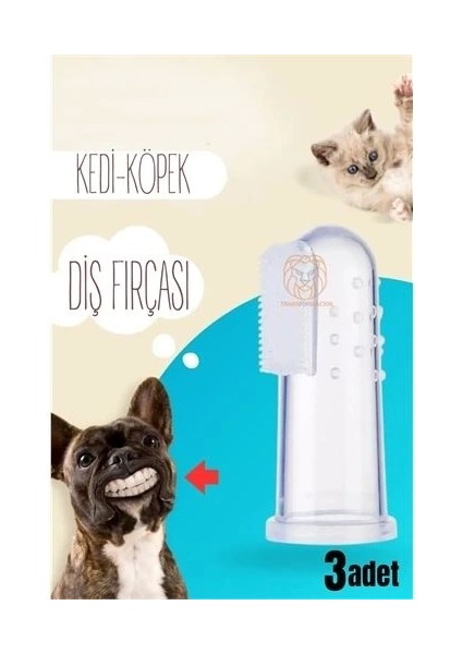 Kedik Köpek Diş Fırçası Silikon Kutulu 3 Lü Set