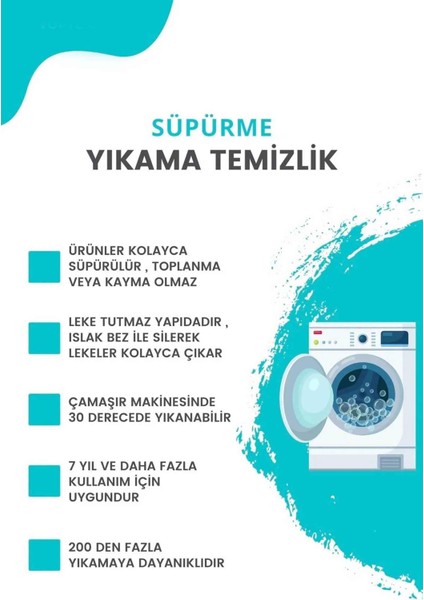 Kaymaz Taban Yıkanabilir Halı – Mutfak, Salon, Yatak Odası Için Modern Dijital Baskı Halı (SLNHALI39)