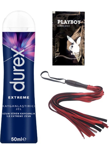 Extreme Analjel 50 ml + Kırmızı Püsküllü Deri Kırbaç + Hediye