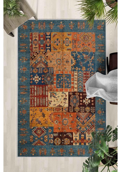 Kaymaz Taban Yıkanabilir Halı – Mutfak, Salon, Yatak Odası Için Modern Dijital Baskı Halı (SLNHALI35)