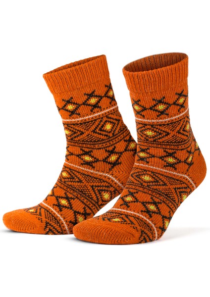 Vintage Desenli Alpaka Yünlü Termal Kışlık Kadın Çorabı 2057 fiyatları