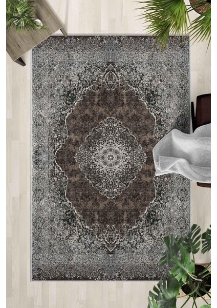 Kaymaz Taban Yıkanabilir Halı – Mutfak, Salon, Yatak Odası Için Modern Dijital Baskı Halı (SLNHALI28)