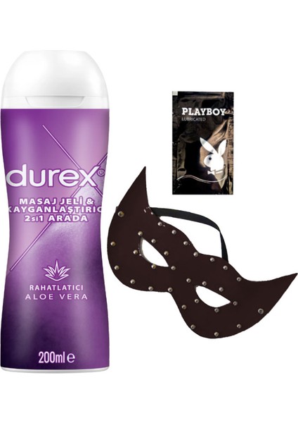 Aloe Vera 2'si 1 Arada Masaj & Kayganlaştırıcılı Jel + Siyah Deri Göz Maskesi + Hediye