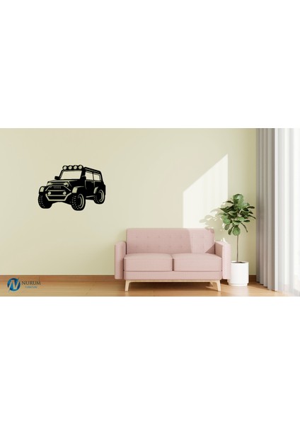 Jeep Dekor Siyah Mdf Lazer Kesim Tablo, Ahşap Tablo, Dekoratif Tablo