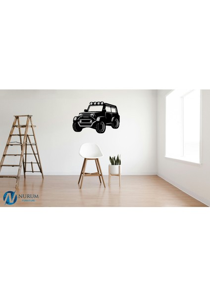 Jeep Dekor Siyah Mdf Lazer Kesim Tablo, Ahşap Tablo, Dekoratif Tablo