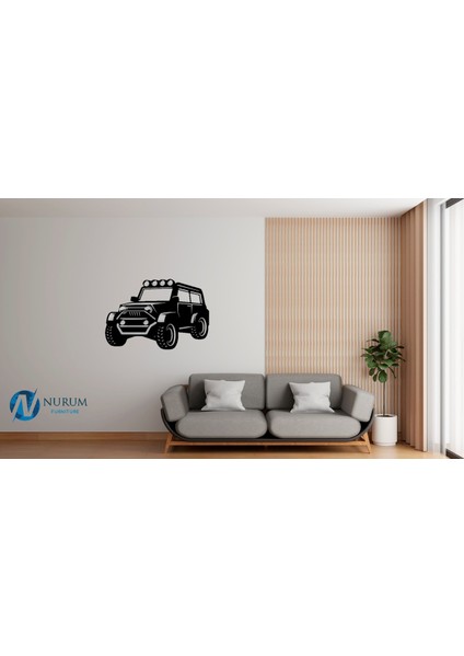 Jeep Dekor Siyah Mdf Lazer Kesim Tablo, Ahşap Tablo, Dekoratif Tablo
