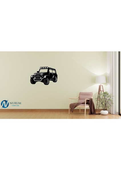 Jeep Dekor Siyah Mdf Lazer Kesim Tablo, Ahşap Tablo, Dekoratif Tablo