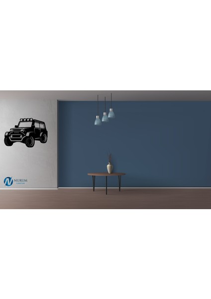 Jeep Dekor Siyah Mdf Lazer Kesim Tablo, Ahşap Tablo, Dekoratif Tablo