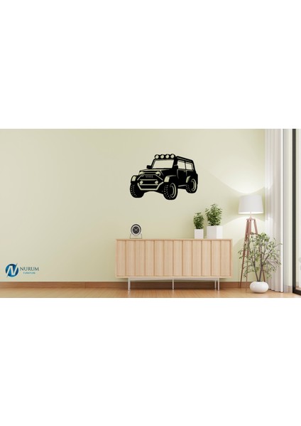 Jeep Dekor Siyah Mdf Lazer Kesim Tablo, Ahşap Tablo, Dekoratif Tablo