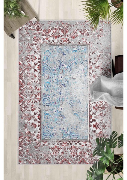 Kaymaz Taban Yıkanabilir Halı – Mutfak, Salon, Yatak Odası Için Modern Dijital Baskı Halı (SLNHALI32)
