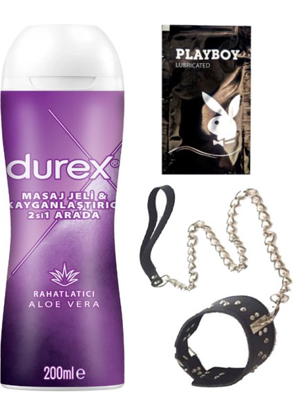 Aloe Vera 2in1 Masaj & Kayganlaştırıcılı Jel + Siyah Deri Tasma + Ply Jel