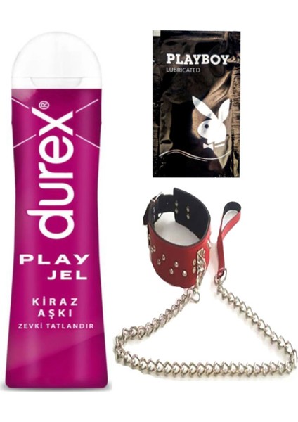 Kiraz 50 ml Jel + Kırmızı Deri Tasma + Ply Jel