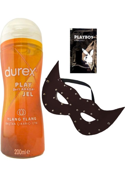 Play 2in1 Ylang Ylang Baştan Çıkartmaya & Kayganlaştırmaya Jel 200 ml + Siyah Deri Göz Maskesi + Ply Jel