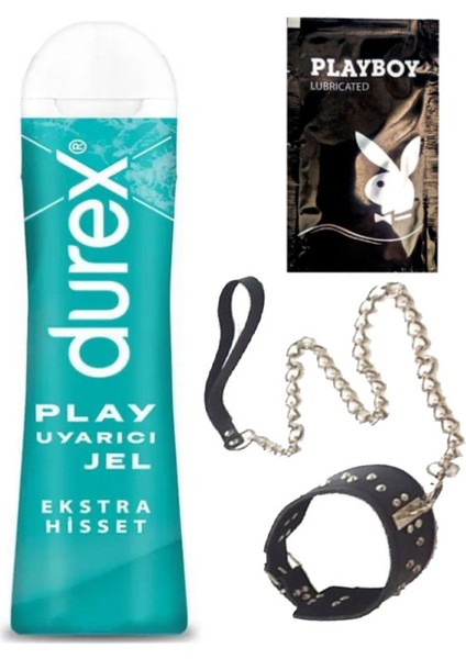 Play 50 ml Ekstra Hisset Uyarıcılı Jel + Siyah Deri Tasma + Ply Jel